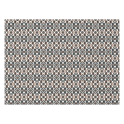 Rottweiler Floral Geometric Pattern Tischdecke (Vorderseite (Horizontal))