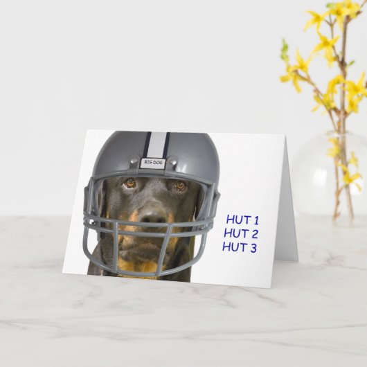 Rottweiler Football Hund Geburtstagkarte Karte (Gelbe Blume)