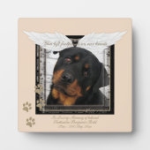 Rottweiler Foto Memorial Angel Wings Paw Prints Fotoplatte (Vorderseite)