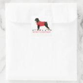 Rottweiler Frohe Weihnachtsdesign Quadratischer Aufkleber (Tasche)