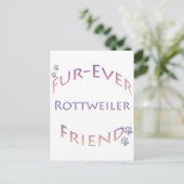 Rottweiler Furever Friend Postkarte (Stehend Vorderseite)