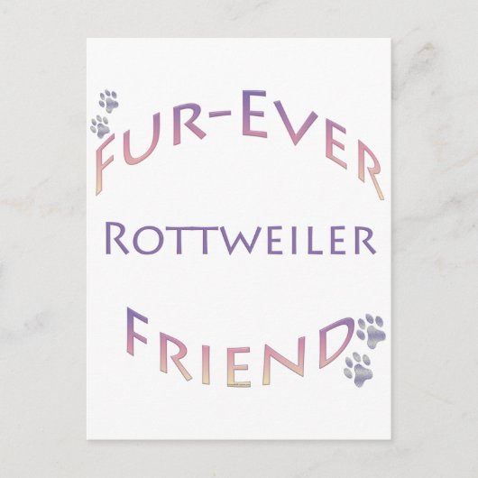 Rottweiler Furever Friend Postkarte (Vorderseite)