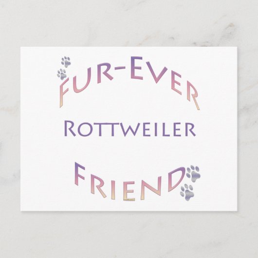 Rottweiler Furever Friend Postkarte (Vorderseite)