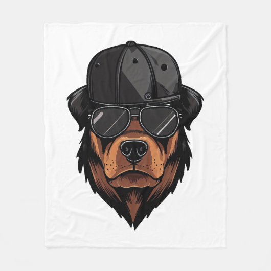 Rottweiler Gangster Fleecedecke (Vorderseite)
