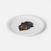 Rottweiler Gangster Pappteller (Schrägansicht)