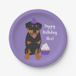 Rottweiler Geburtstag individuell anpassbar Pappteller