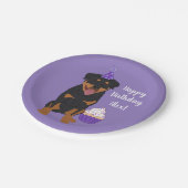Rottweiler Geburtstag individuell anpassbar Pappteller (Schrägansicht)