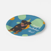 Rottweiler Geburtstag individuell anpassbar Pappteller (Schrägansicht)