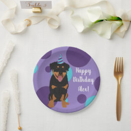 Rottweiler Geburtstag individuell anpassbar Pappteller