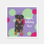Rottweiler Geburtstag individuell anpassbar Serviette (Vorderseite)
