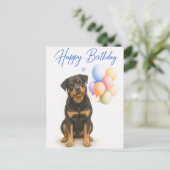 Rottweiler Geburtstag Postkarte (Stehend Vorderseite)
