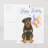 Rottweiler Geburtstag Postkarte (Vorne/Hinten)