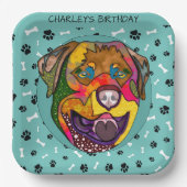 Rottweiler-Geburtstags-Teller Pappteller (Vorderseite)