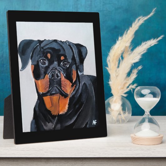 Rottweiler-Gemälde von Alfred Fox Fotoplatte (Seite)