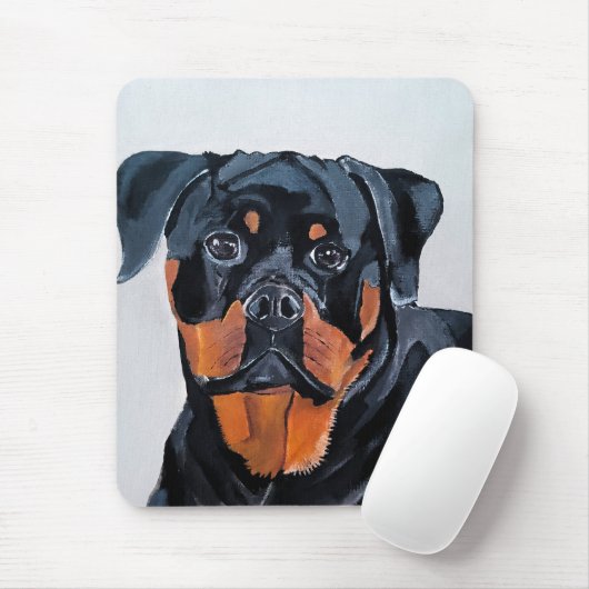 Rottweiler-Gemälde von Alfred Fox Mousepad (Mit Mouse)