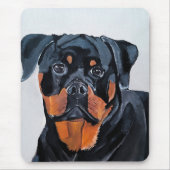 Rottweiler-Gemälde von Alfred Fox Mousepad (Vorne)