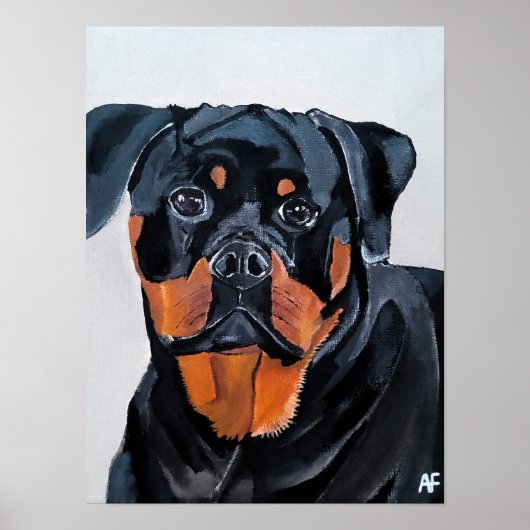 Rottweiler-Gemälde von Alfred Fox Poster (Vorne)