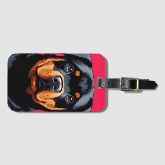 Rottweiler Gepäckanhänger (Vorderseite (Horizontal))