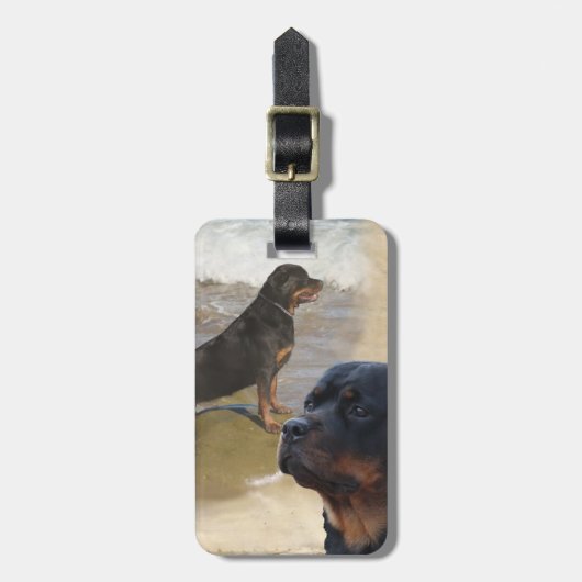 Rottweiler Gepäckanhänger (Vorderseite vertikal)