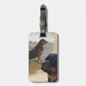Rottweiler Gepäckanhänger (Rückseite vertikal)