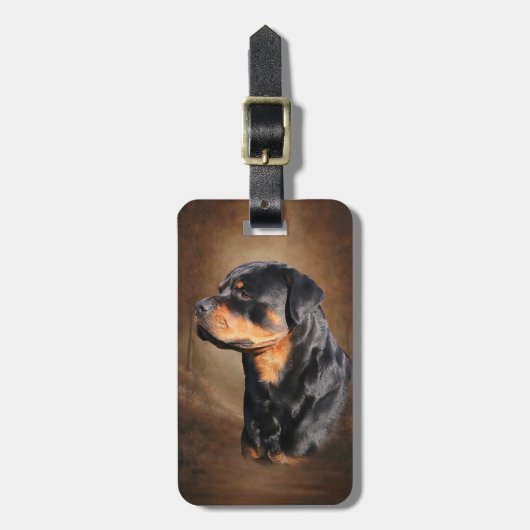 Rottweiler Gepäckanhänger (Vorderseite vertikal)