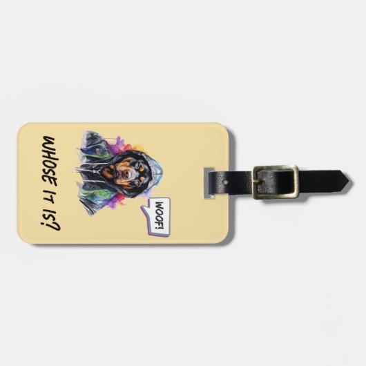 Rottweiler Gepäckanhänger (Vorderseite horizontal)