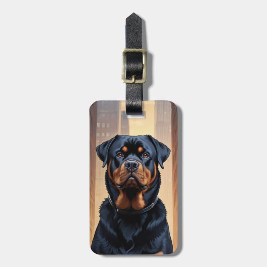 Rottweiler-Gepäckanhänger Gepäckanhänger (Vorderseite vertikal)