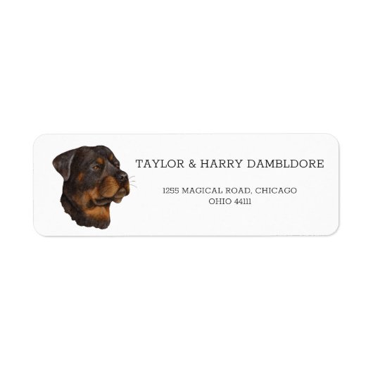 Rottweiler German Return Address Label (Vorne)