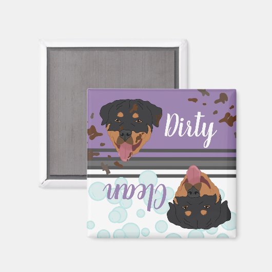 Rottweiler Geschirrspüler Magnet (Vorderseite/Rückseite)