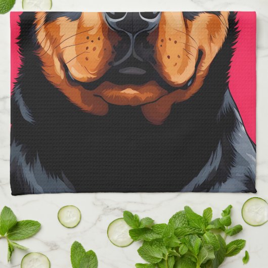 Rottweiler Geschirrtuch (Gefaltet)