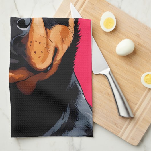 Rottweiler Geschirrtuch (Viertel Falte)