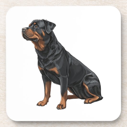 Rottweiler Getränkeuntersetzer (Vorderseite)