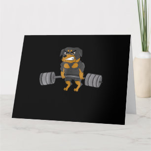 Rottweiler Gewichtheben Bodybuilding Hund Karte