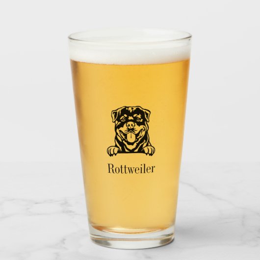 Rottweiler Glass Tumbler (Vorne (Gefüllt))