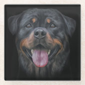 Rottweiler Glasuntersetzer (Vorderseite)