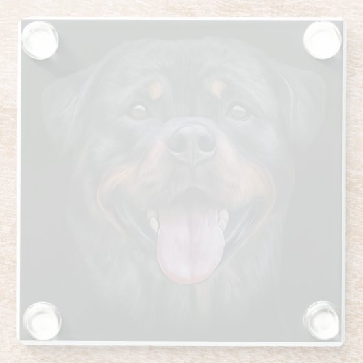 Rottweiler Glasuntersetzer (Rückseite)