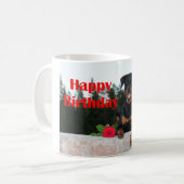 Rottweiler-glücklicher Geburtstag Kaffeetasse (Vorderseite Links)