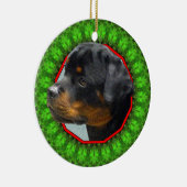Rottweiler glückliches Howliday Keramik Ornament (Rechts)