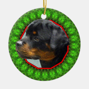 Rottweiler glückliches Howliday Keramik Ornament