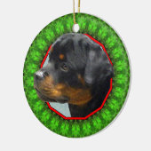 Rottweiler glückliches Howliday Keramik Ornament (Links)