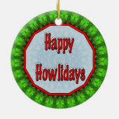 Rottweiler glückliches Howliday Keramik Ornament (Hinten)