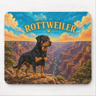 Rottweiler, Grand Canyon Vintage-Wasserfarbe Mousepad
