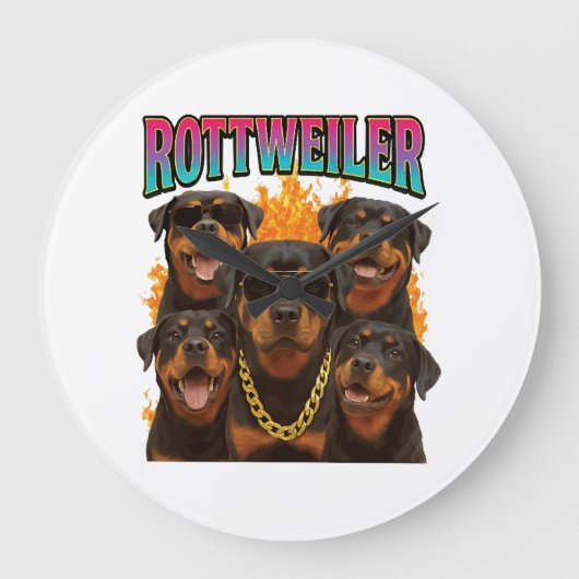 Rottweiler  große wanduhr (Vorderseite)