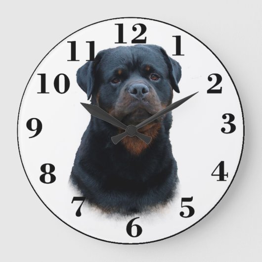 Rottweiler Große Wanduhr (Vorderseite)
