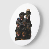 Rottweiler Große Wanduhr (Winkel)