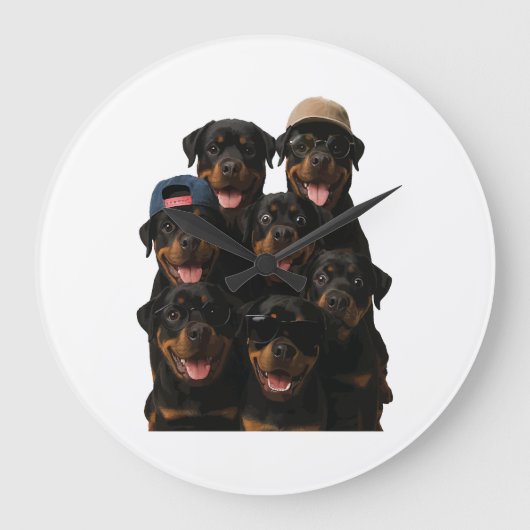 Rottweiler Große Wanduhr (Vorderseite)