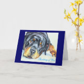 Rottweiler Grußkarten / Notecards Karte (Gelbe Blume)