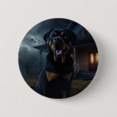 Rottweiler Halloween Beängstigend Button (Vorderseite)