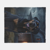 Rottweiler Halloween Beängstigend Fleecedecke (Vorderseite (Horizontal))