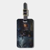 Rottweiler Halloween Beängstigend Gepäckanhänger (Vorderseite vertikal)